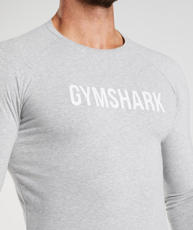 Koszulki Gymshark Apollo Long Sleeve Męskie Głęboka Szare | PL 724TOF